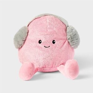 Pink Plush Toy with Gray Earmuffs